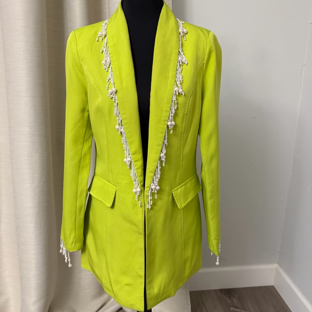 Muy Muy Green Embellished Women's Blazer